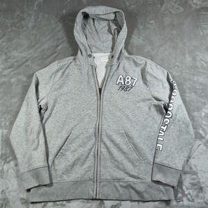 Aeropostale Hoodie Mens XL Gray Embroidered NY Full Zip Preppy New York A87